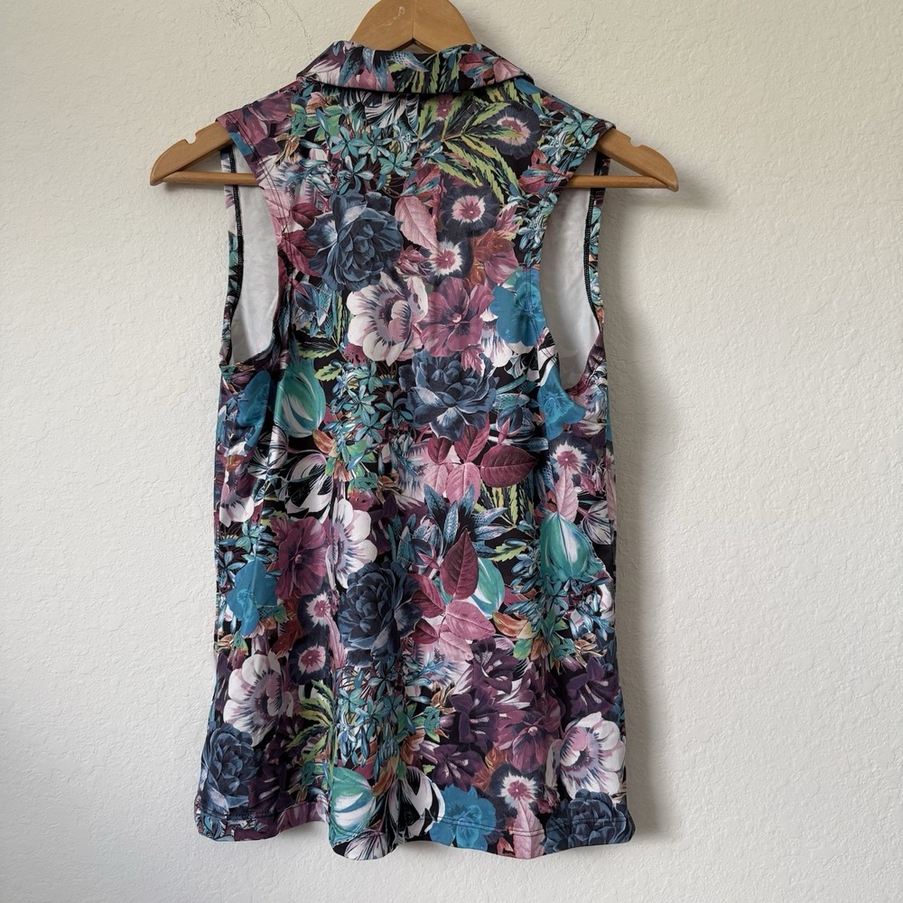 Nike Dri-FIT Women's Sleeveless Floral Golf Polo AJ5327 623 Size Small - Picture 2 of 7